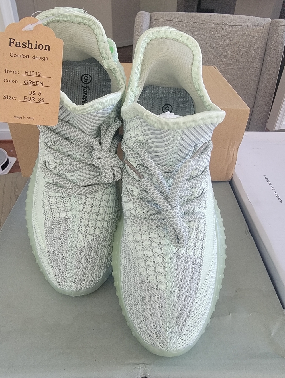 Green Knit Men's Sneakers